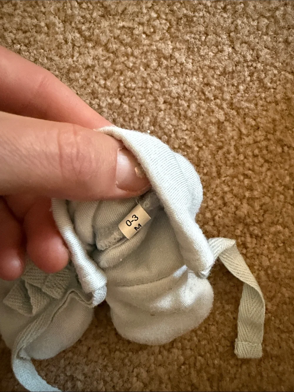 Baby 0-3m Soft Light Blue Booties with Ties